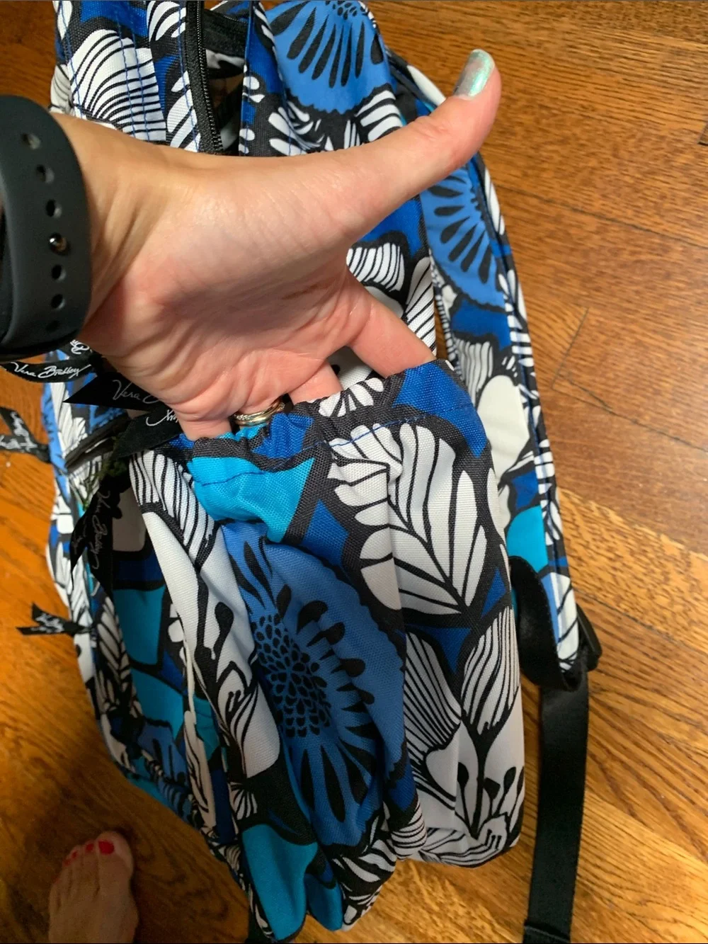 Vera Bradley Blue White Floral Kids Backpack